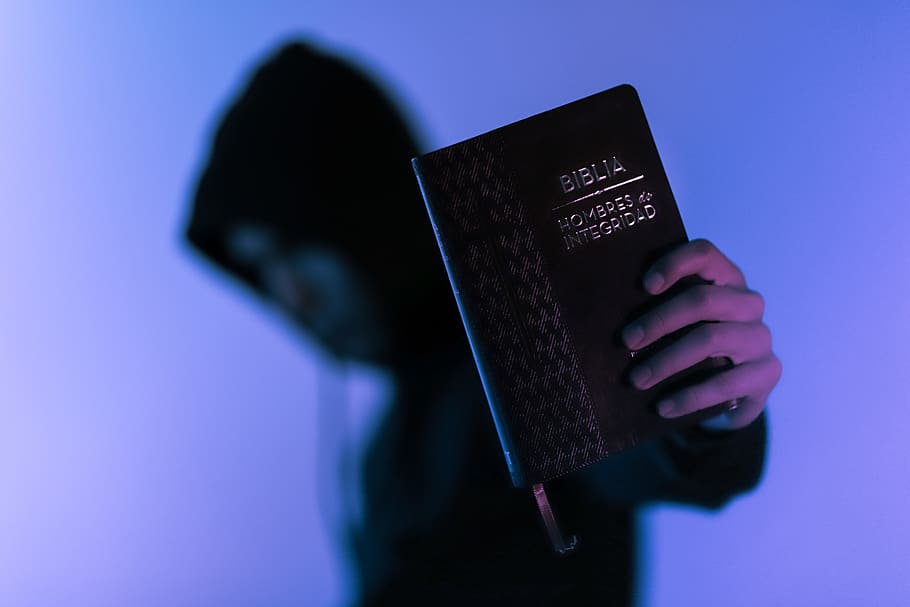 Person Holding Bible, macro, man, one person, adult, technology HD wallpaper