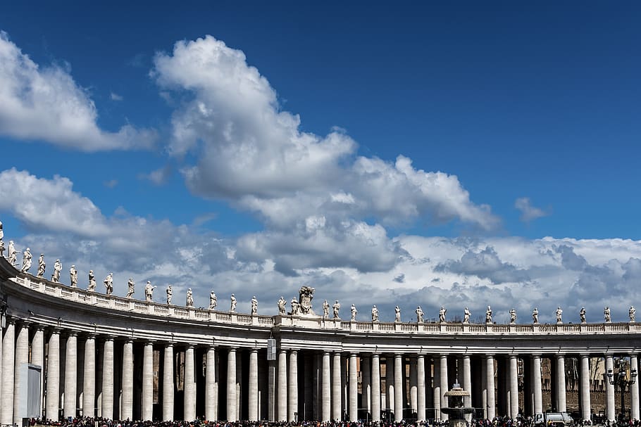 vatican city, sky, clouds, blue, vacation, nikon, italy, people HD wallpaper