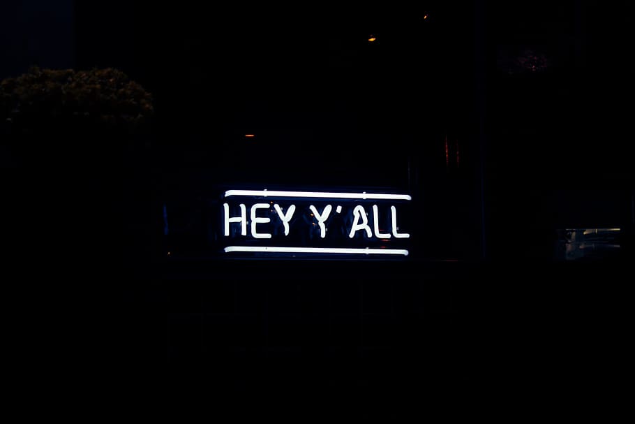 white Hey Y' All neon light signage, word, cleveland, soho chicken + whiskey, HD wallpaper