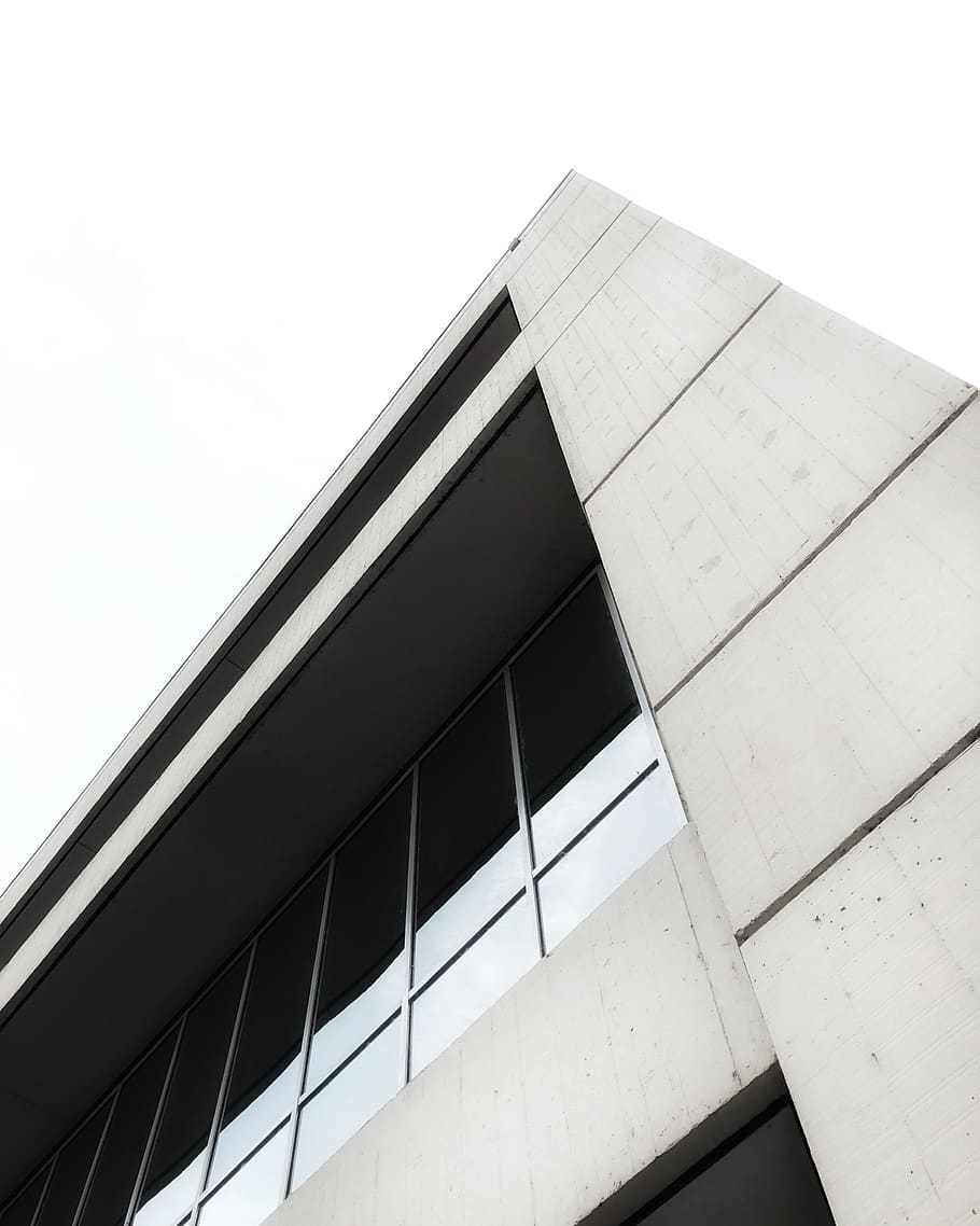 white concrete building, staircase, office building, 208 n wall st HD wallpaper