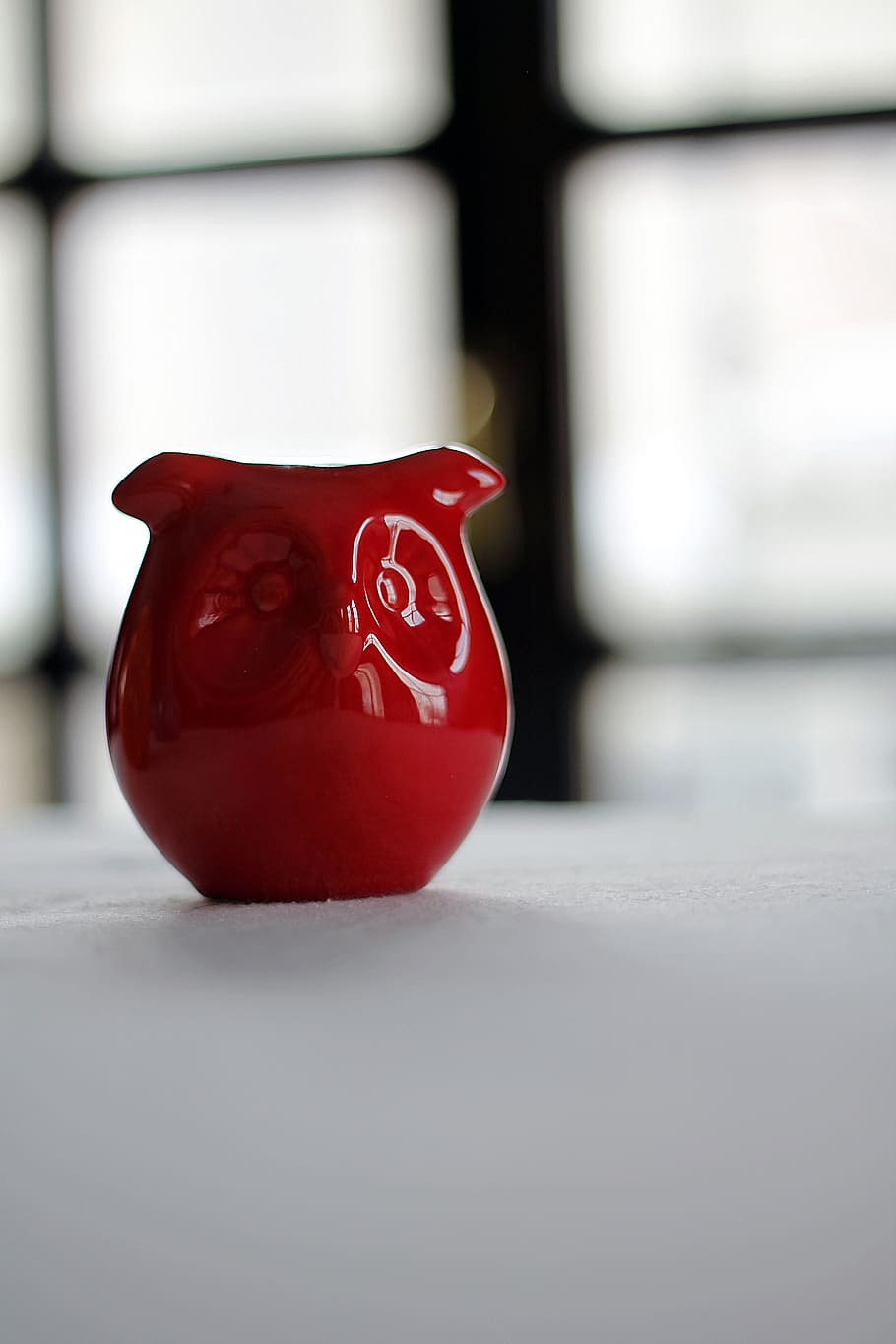 red owl figurine on white surface, jug, pot, plant, vase, drink HD wallpaper