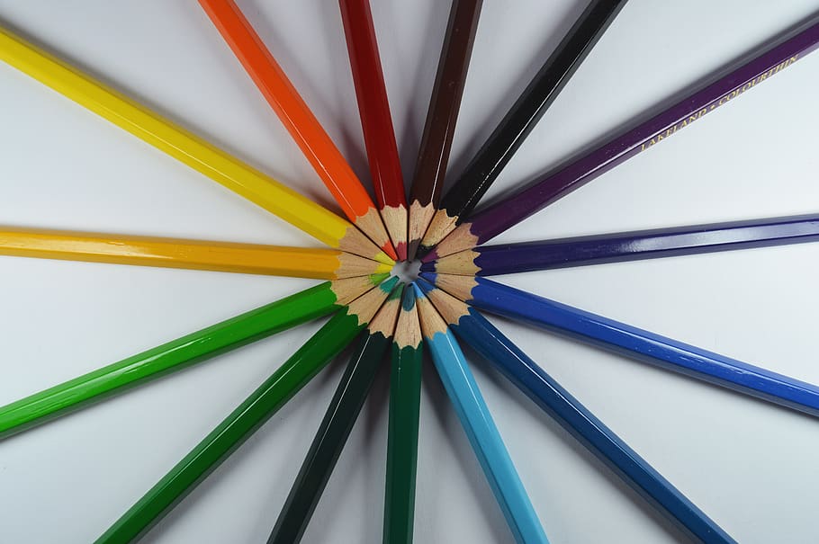 pencil, color, sharpener, art, drawing, design, collection HD wallpaper