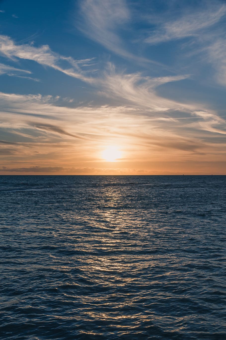 sunset, sea, clouds, italy, water, sky, horizon, horizon over water HD wallpaper