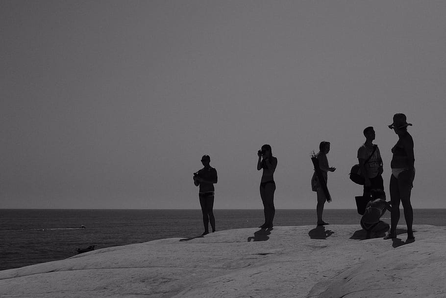 people standing on beach, human, person, sports, exercise, fitness HD wallpaper