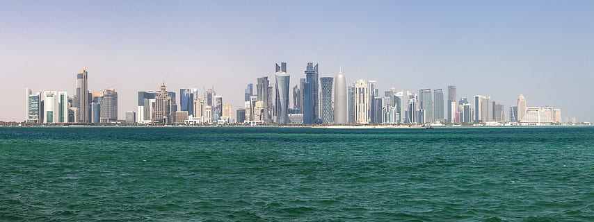 qatar, doha, coastline, architecture, doha skyline, doha skyline 2015 HD wallpaper