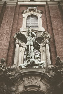 St. Michael Archangel statue, representation, sculpture, art and craft HD wallpaper