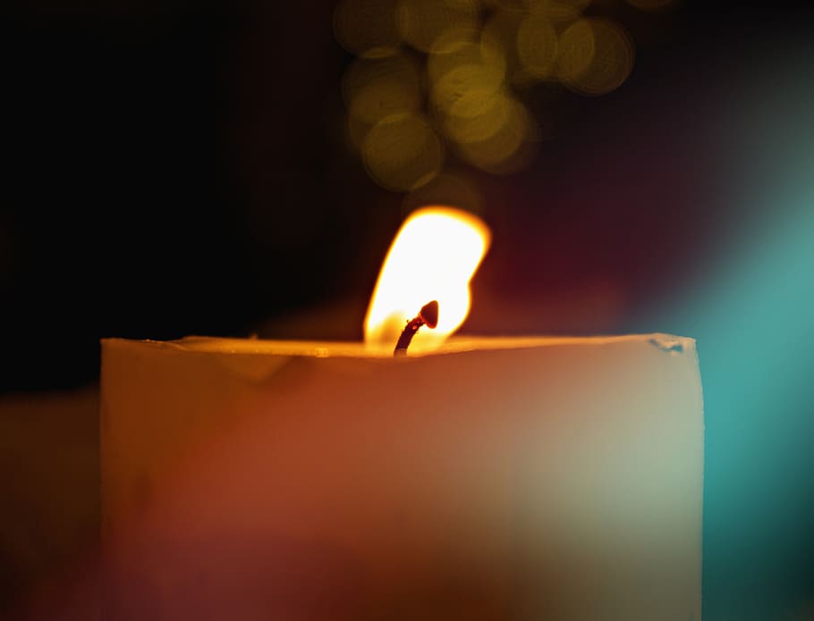 lighted votive candle, burning, fire, flame, fire - natural phenomenon HD wallpaper