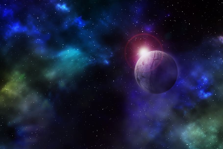 space, star, planet, sun, sunrise, universe, cosmos, starry sky HD wallpaper
