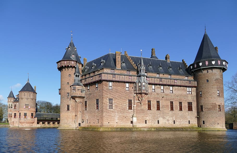 castle, lock, architecture, history, water, canal, point of interest HD wallpaper