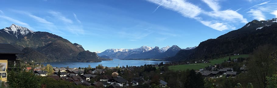 austria, pöllach, mountain, water, sky, scenics - nature, mountain range HD wallpaper