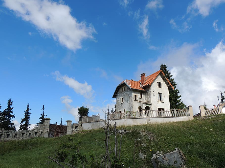 france, modane, sky, ckoud, abandonned, windows, tree, willde HD wallpaper
