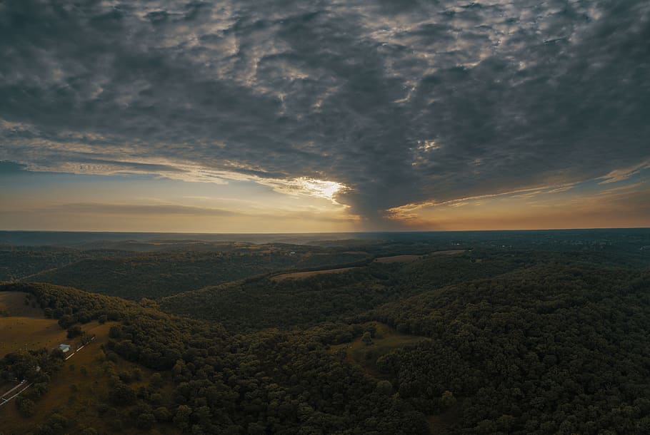 Aerial View Of Mountains, clouds, dawn, daylight, nature, scenic HD wallpaper