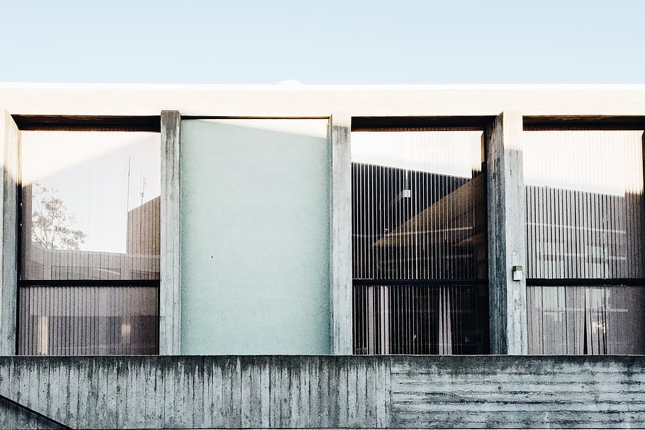 architecture, building, cool, blue, concrete, minimalist, built structure HD wallpaper