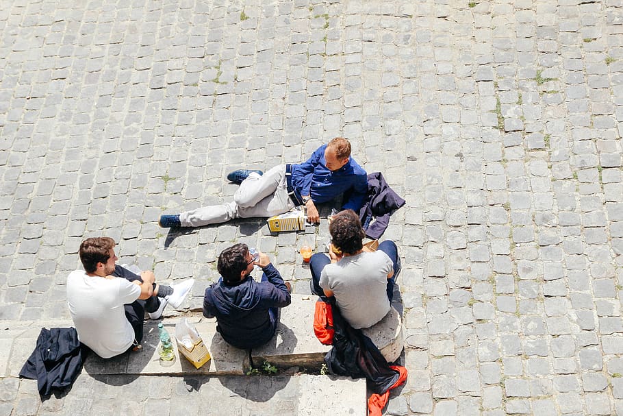 france, paris, group of people, high angle view, women, casual clothing HD wallpaper
