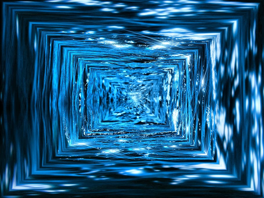 water, aqua, liquid, reflection, concentric, quadrangle, sparkles HD wallpaper