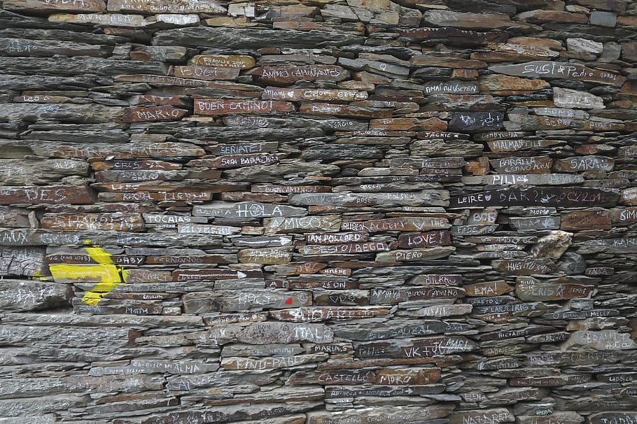 gray and brown concrete wall, stone wall, spain, rock, the way HD wallpaper