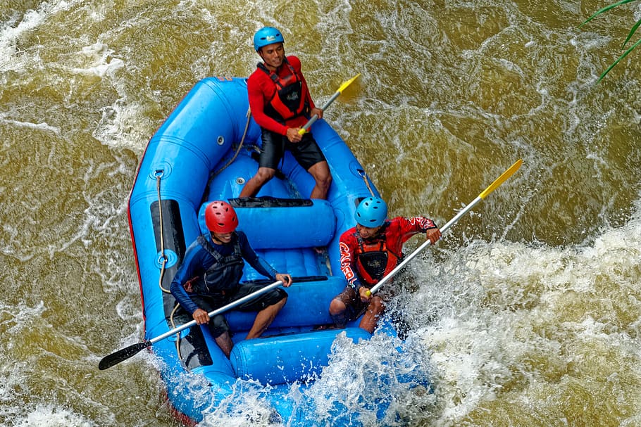 Group of People Rafting, action, adventure, boat, fun, inflatable boat HD wallpaper