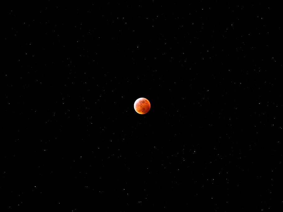 moon, space, night, astronomy, sky, orange color, no people, nature HD wallpaper