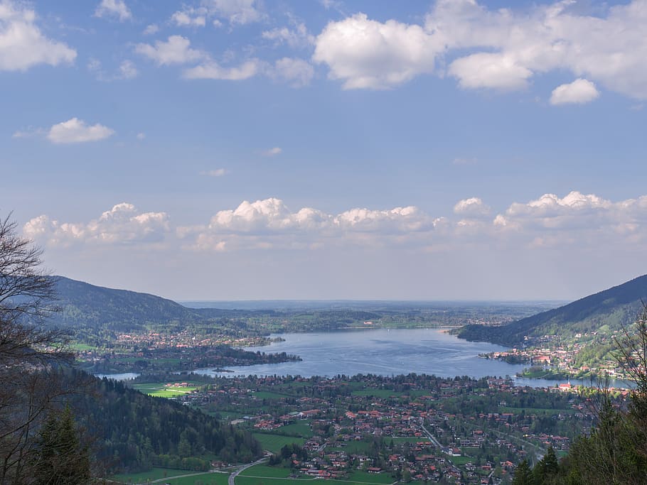 lake, landscape, panorama, clouds, sky, cloud - sky, scenics - nature, HD wallpaper