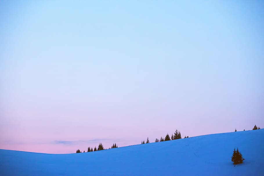 winter, landscape, hill, snow, background, calm, christmas, HD wallpaper