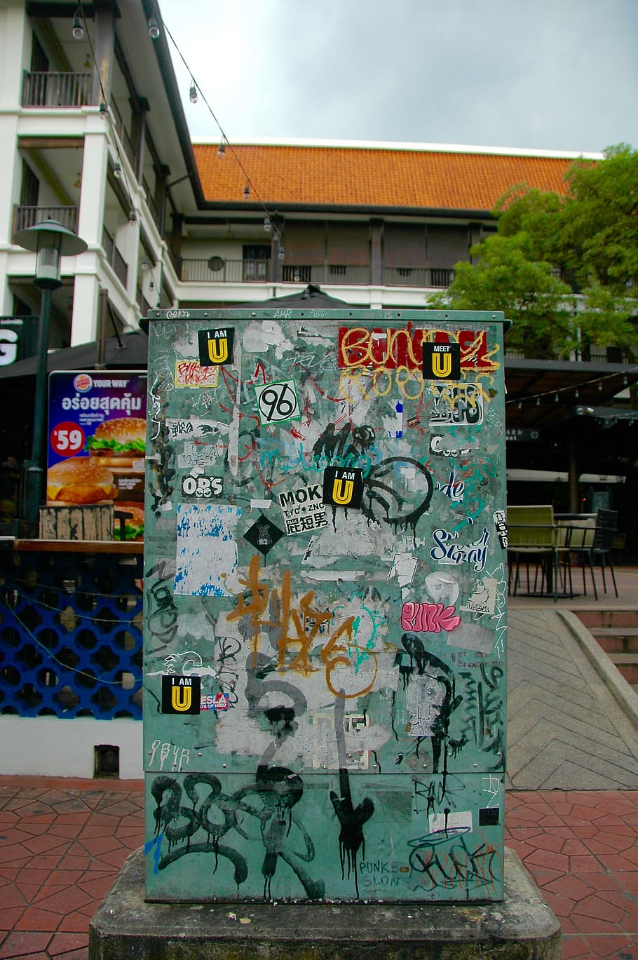 telephone station, graffiti, architecture, text, communication HD wallpaper