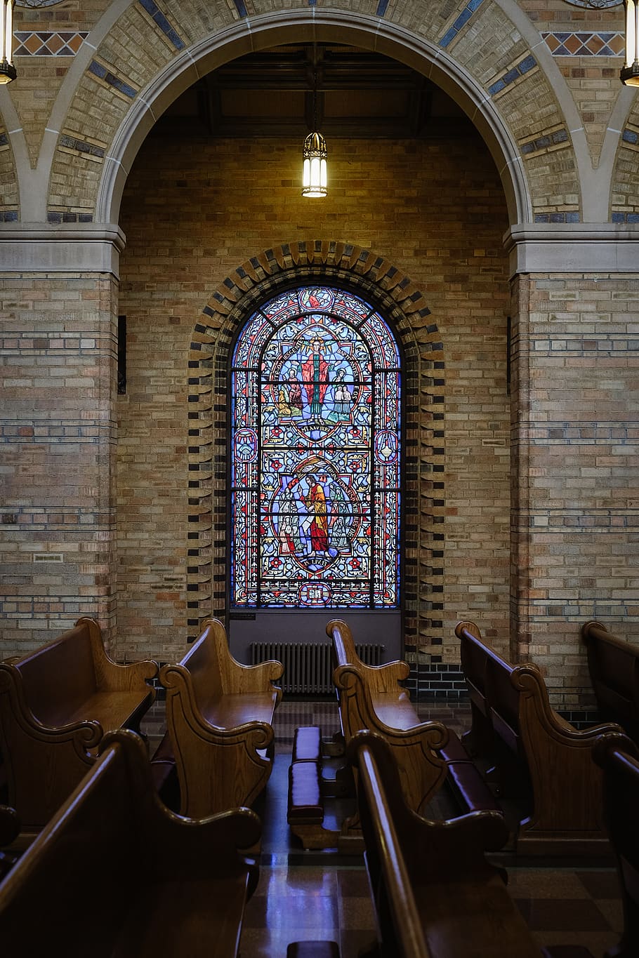 empty cathedral chairs, seat, indoors, architecture, built structure HD wallpaper