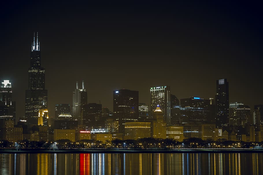 chicago, united states, architecture, skycrapper, skyline, lake michigan, HD wallpaper