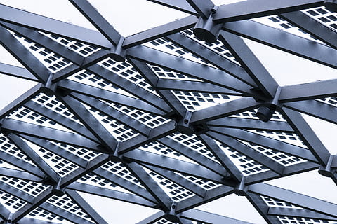 black framed scaffolding, architecture, building, window, skylight HD wallpaper