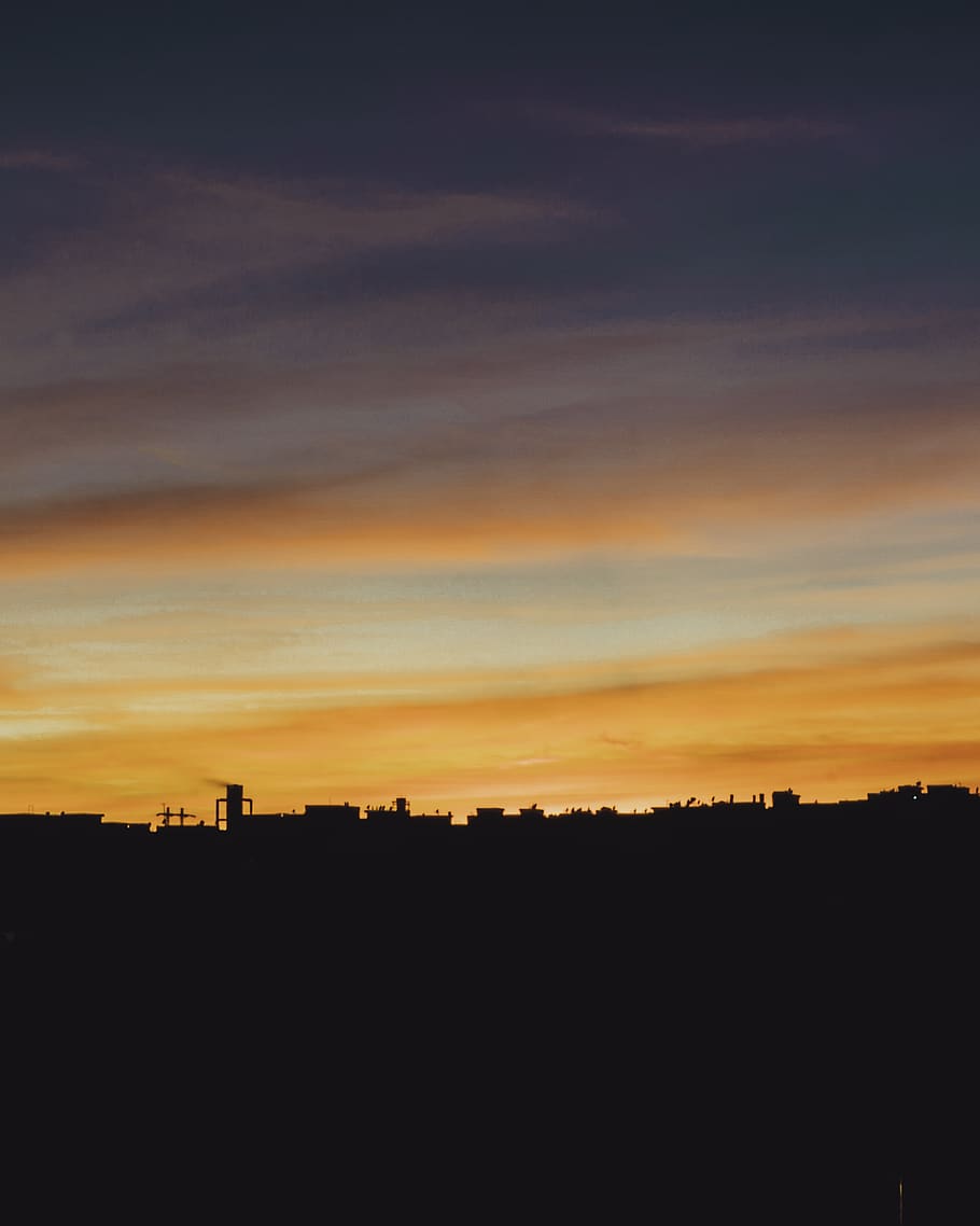 Silhouette Photography of Buildings, backlit, bright, clouds HD wallpaper