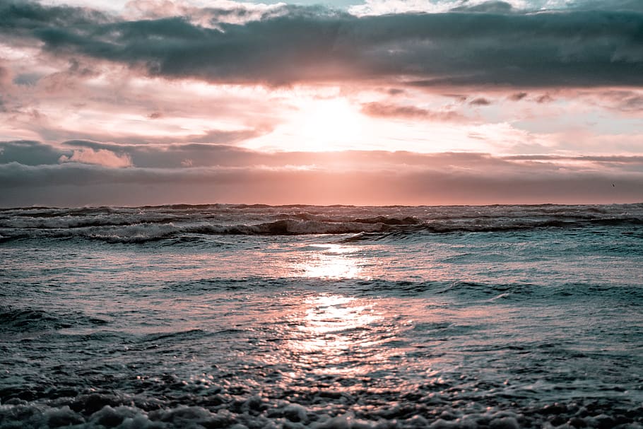 LAndscape, nature, outdoors, ocean, water, sea, sky, light, flare HD wallpaper