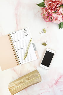 silver iPhone 5s beside white notebook, mobile phone, cell phone HD wallpaper