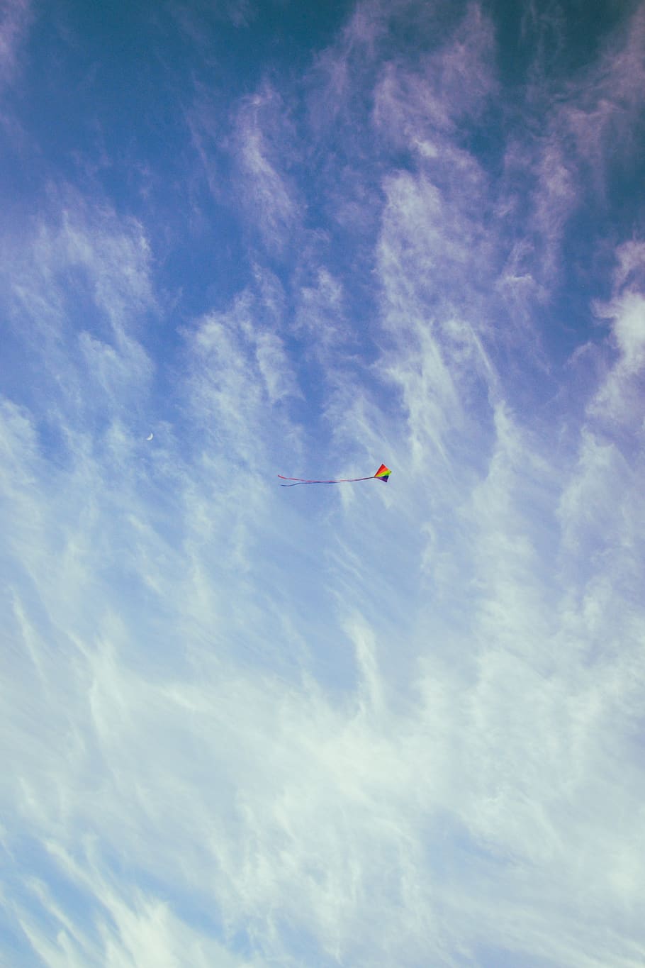 Red Yellow and Blue Kite on the Sky, clouds, flying, cloud - sky HD wallpaper