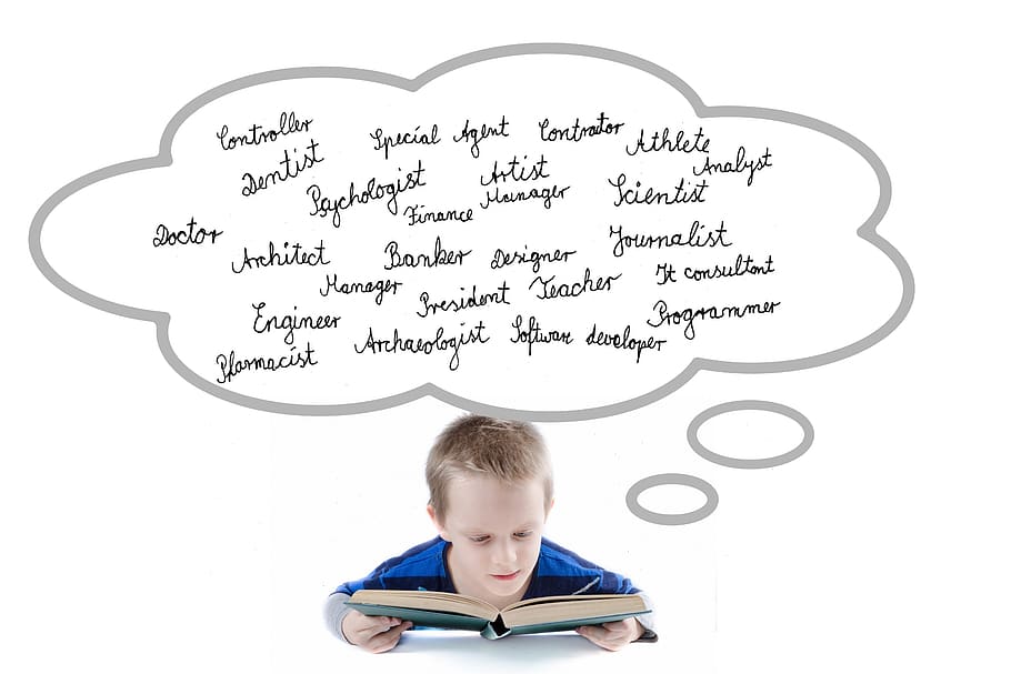 profession, school, students, read, balloon, think, training HD wallpaper
