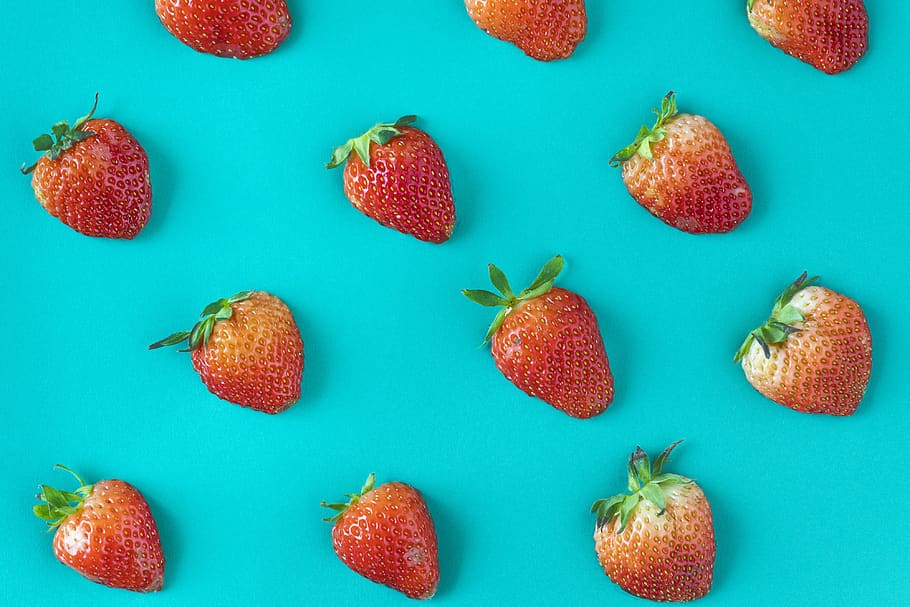 background, berry, blue background, closeup, color, colorful HD wallpaper