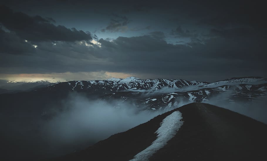 mountains covered by snow, beauty in nature, scenics - nature HD wallpaper
