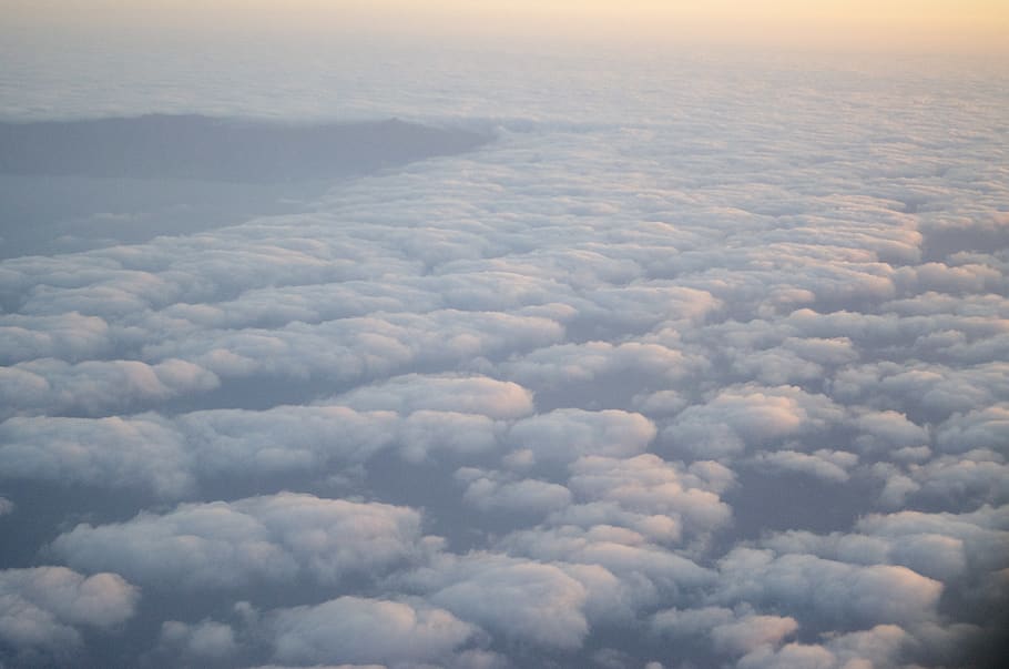 sky, clouds, sunset, plane, morning, purple, cloud - sky, beauty in nature HD wallpaper