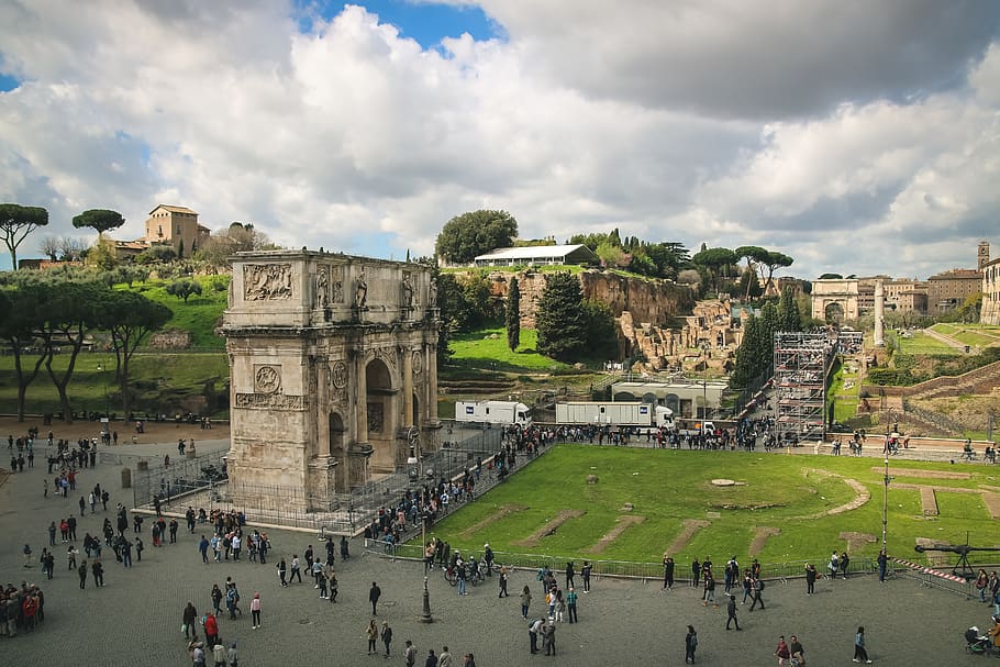 italy, roma, colosseum, stone, monument, tourist attraction, HD wallpaper