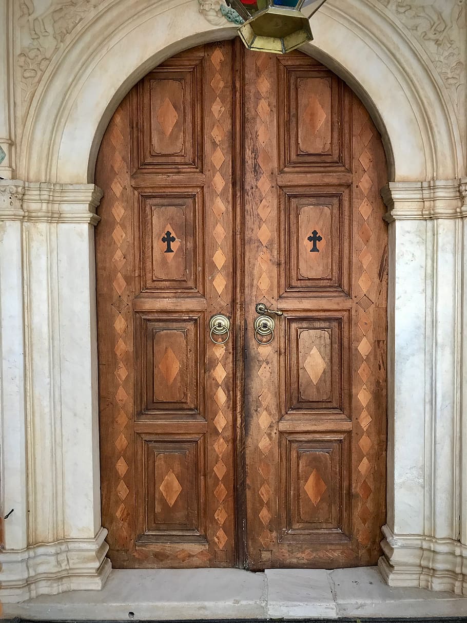 greece, mount athos, entrance, door, closed, security, safety HD wallpaper