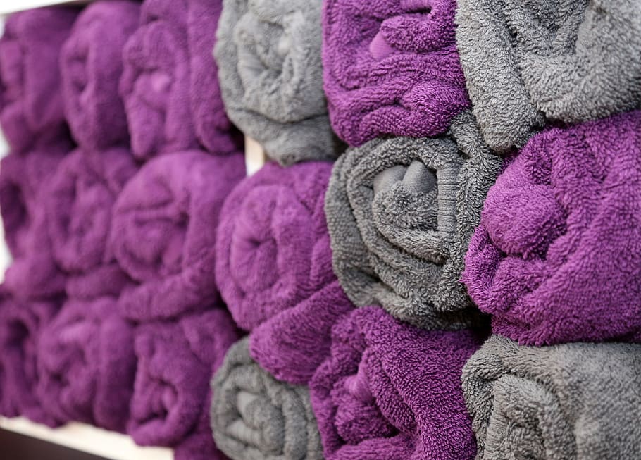 Purple salon outlet towels