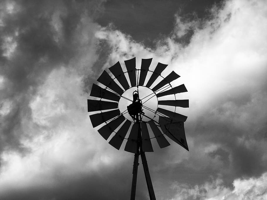 paso robles, united states, black and white, clouds, backlit