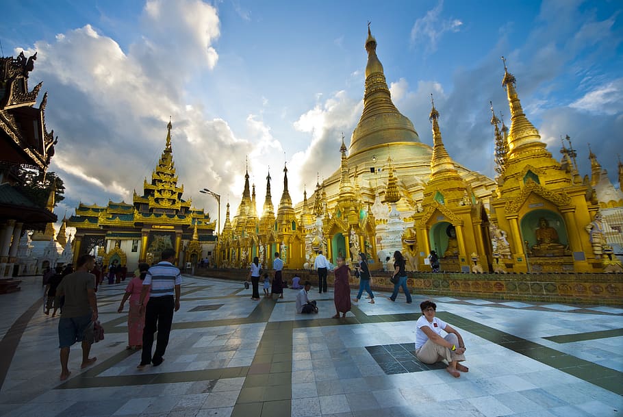 myanmar, pagoda, buddhism, religion, yangon, sacred, built structure, HD wallpaper