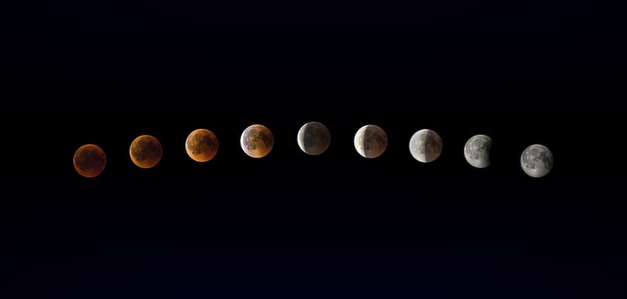 moon illustration, astronomy, sky, night, black background, no people HD wallpaper