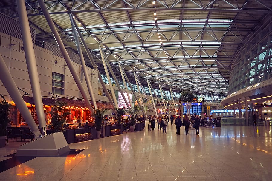 architecture, airport, building, terminal, modern, window, travel, HD wallpaper