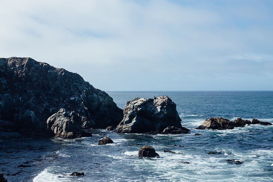 point reyes, ocean, blue, sky, hike, nature, sea, water, scenics - nature HD wallpaper