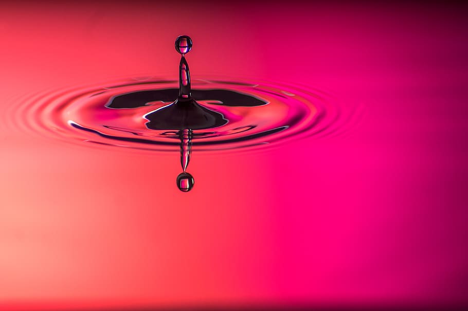 water drops, motion, indoors, studio shot, no people, red, hanging HD wallpaper