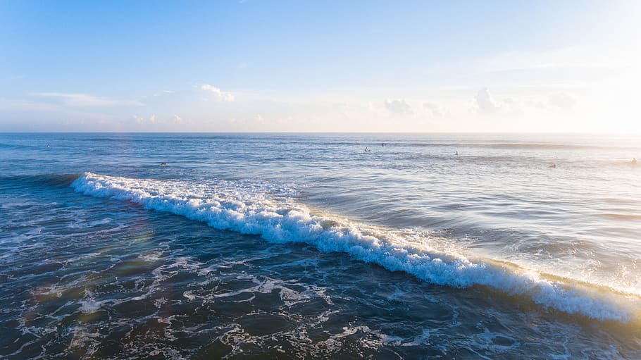 ocean, sea, water, wave, waves, surf, sunrise, sunlight, florida HD wallpaper