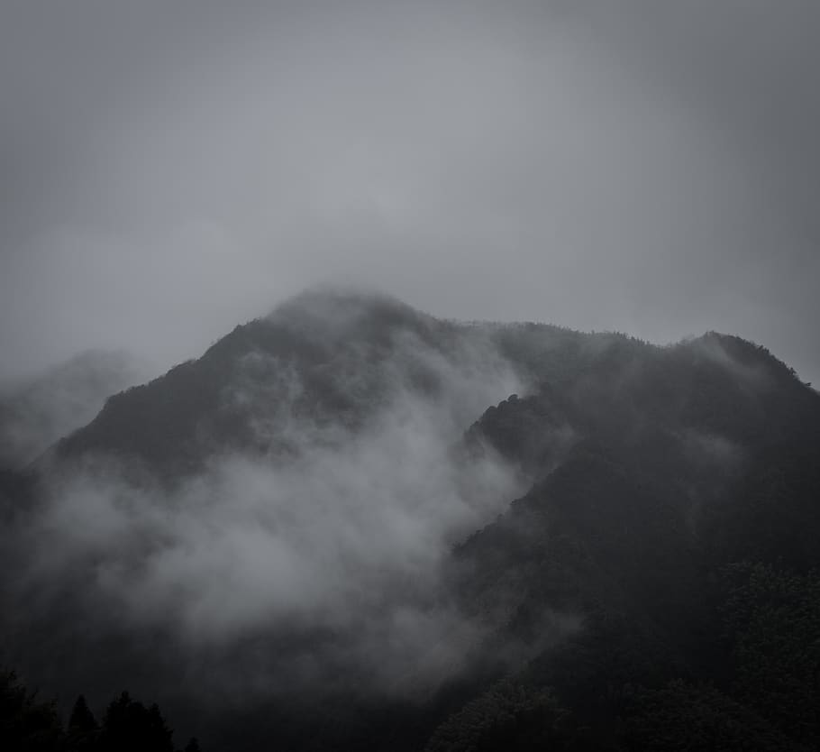 cloud, mountains, rian, fog, sky, scenics - nature, beauty in nature HD wallpaper