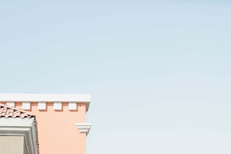 architecture, building, infrastructure, roof, blue, sky, copy space HD wallpaper
