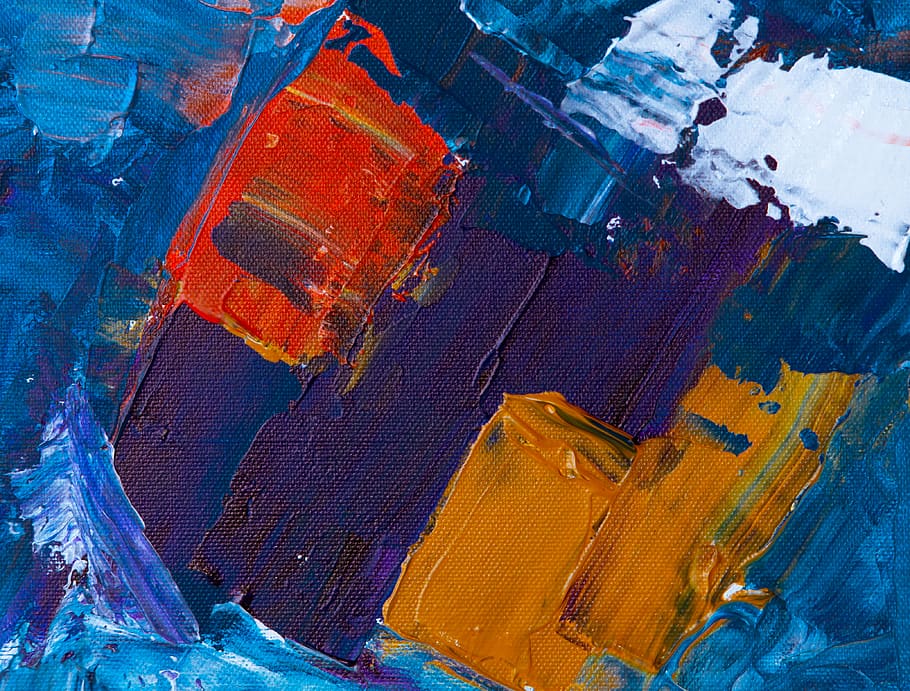 multicolored abstract painting, art, paint container, canvas, HD wallpaper