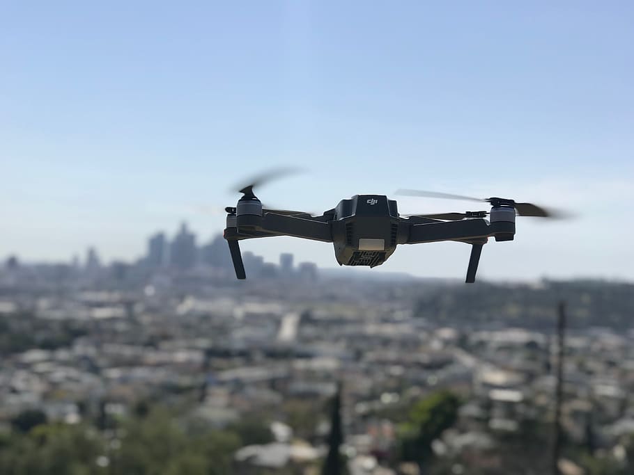 photography of drone, los angeles, bomber, airplane, transportation
